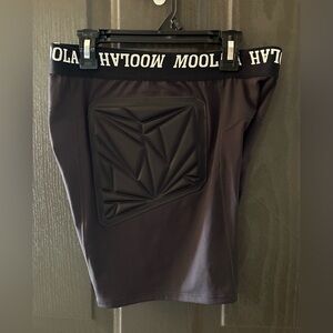 Moolah Kicks Padded Black Athletic Compression Shorts